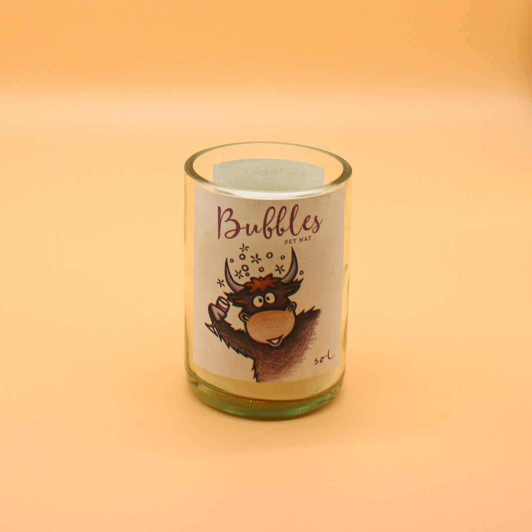 Bubbles Pet Nat | Cinnamon & Orange | Wine Bottle Candle