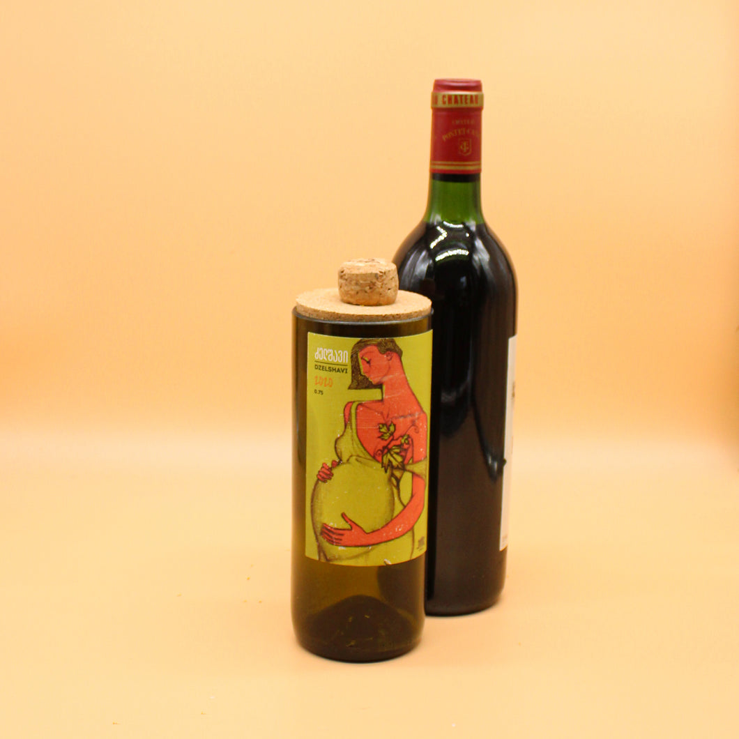 Oda Dzelshavi | Wine Bottle Storage Jar with Cork Lid
