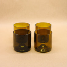Load image into Gallery viewer, Green Repurposed Wine Bottle Glasses