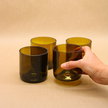 Load image into Gallery viewer, Green Repurposed Wine Bottle Glasses