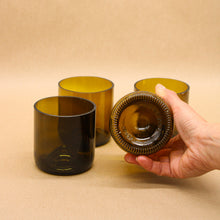 Load image into Gallery viewer, Green Repurposed Wine Bottle Glasses