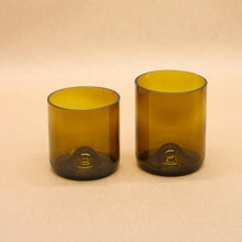 Load image into Gallery viewer, Green Repurposed Wine Bottle Glasses