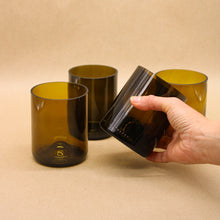 Load image into Gallery viewer, Green Repurposed Wine Bottle Glasses