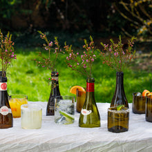 Load image into Gallery viewer, Green Repurposed Wine Bottle Glasses