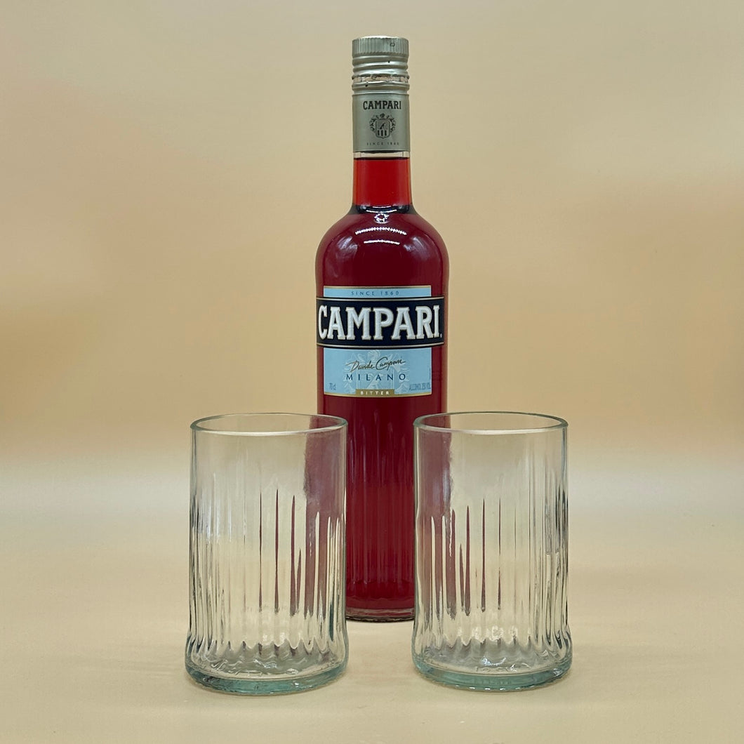 Repurposed Campari Bottle Glasses