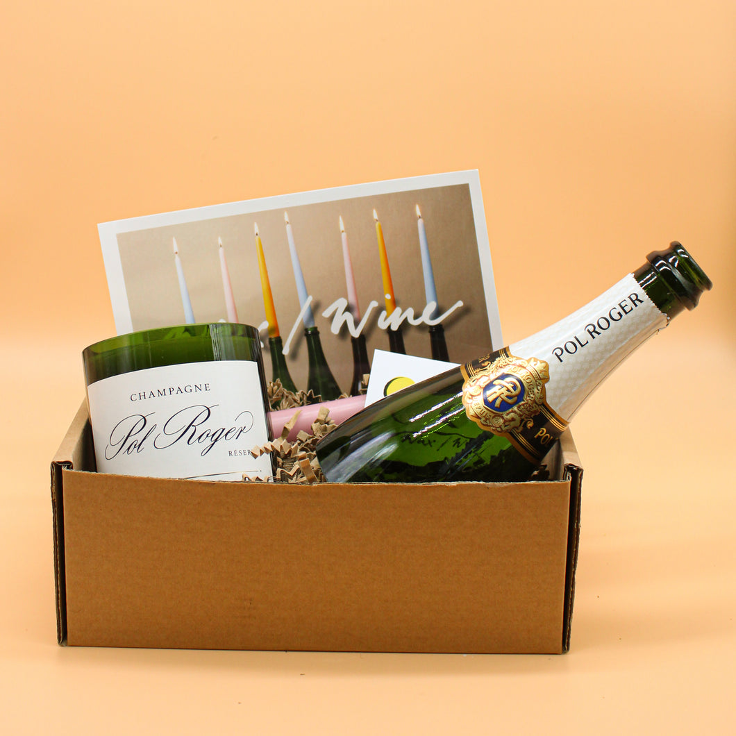 Champagne Candle Gift Set | Pol Roger | Cinnamon & Orange