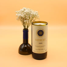 Load image into Gallery viewer, Gift Set Sassicaia 1998 | Eucalyptus &amp; Cedarwood | 100hr Wine Bottle Candle
