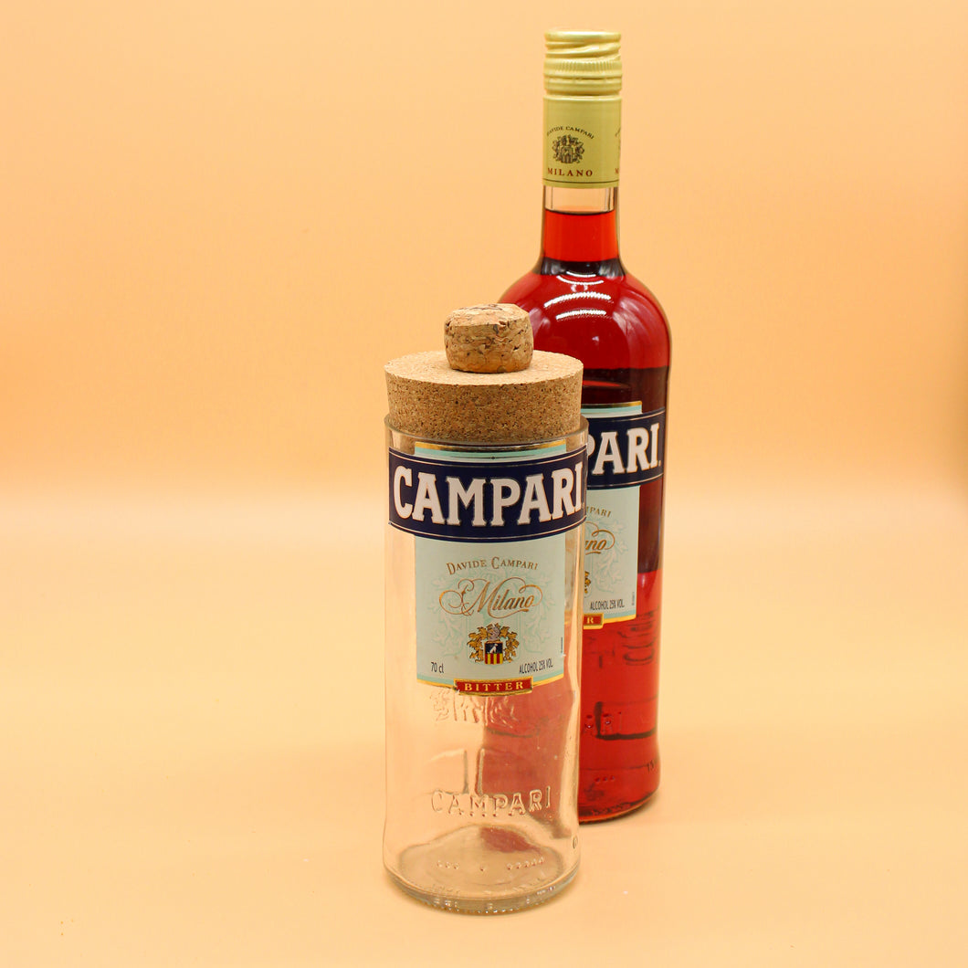 Campari Bottle Storage Jar with Cork Lid