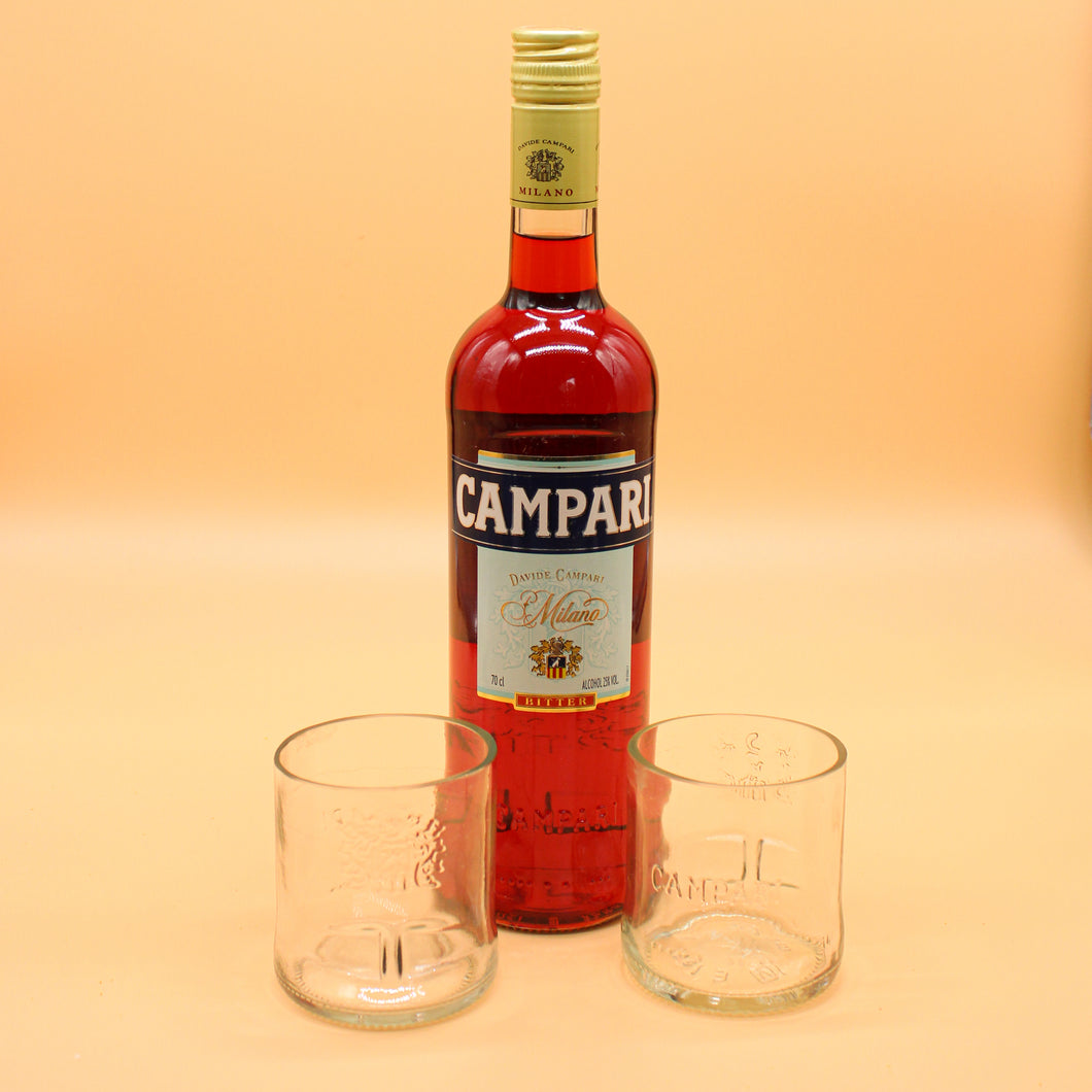 Repurposed Campari Bottle Glasses