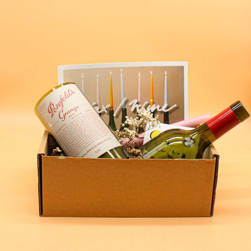 Gift Set Penfolds Grange | Juniper & Lemongrass | 100hr Wine Bottle Candle