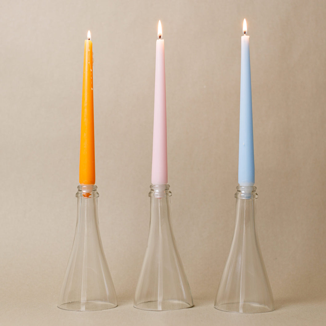 Set of 3 Wine Bottle Candle Holders (Candles Included)