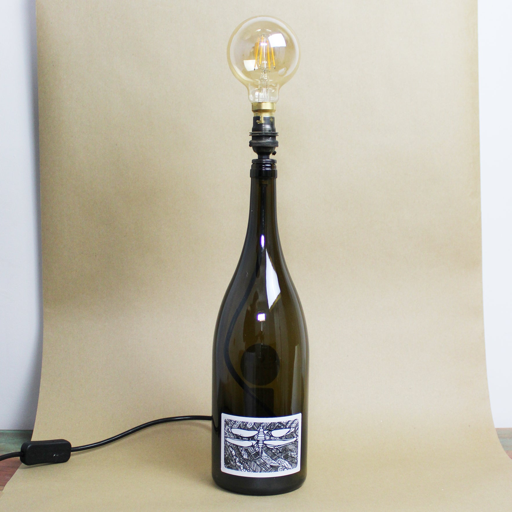 CUSTOM ORDER WINE BOTTLE LAMP – Wax / Wine